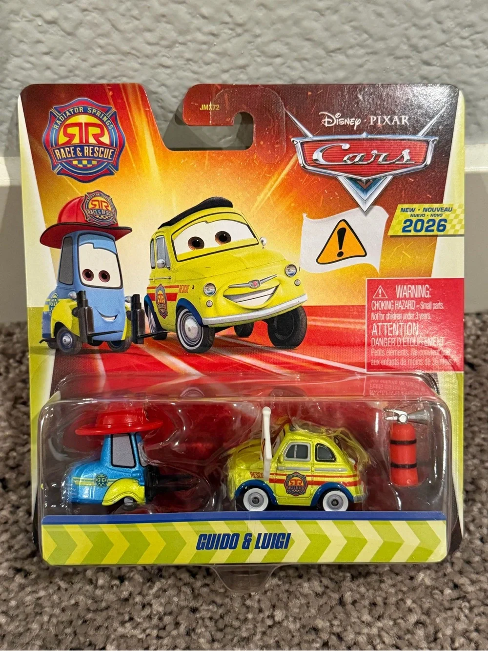 2026 Disney Pixar Cars Guido & Luigi (Race & Rescue) Diecast with extinguisher